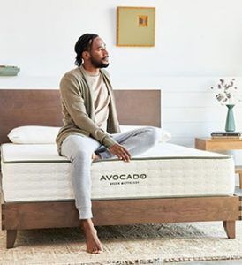 Avocado City Bed Wood Frame Brown Headboard