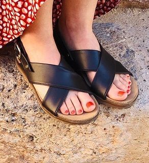 Huarache Footbed Sandals Black Wills vegan shoes