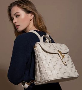 veganlyy Rosie White Mini Vegan Backpack