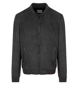 Veganlyy Wills men bomber jacket - black vegan suede