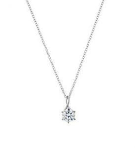 Moissanite Solitaire 1 Carat Diamond Silver Necklace Veganlyy LaBante