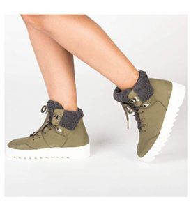 Nae Bego green suede warm ankle vegan boots Veganlyy