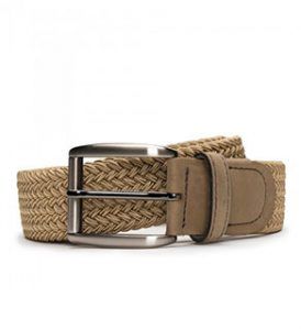 Veganlyy Prat camel braided vegan belt