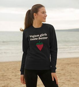 Womens Vegan Girls Taste Better Jumper Veganlyy