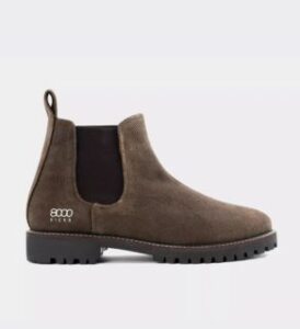 veganlyy.com men ankle shoes chelsea hemp shoe for men in dark brown with white letters stamp 8000 kicks