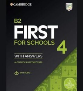 veganlyy presents the cover of the student's book Cambridge B2 Firts for Schools black and green