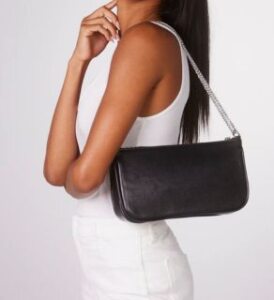 SVALA chain crossbody or shoulder black MIRUM gaia handbag for women by veganlyy