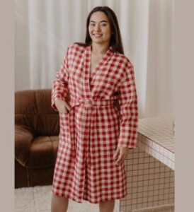 Lüks linen delcia womens linen bathrobe multiple colours presented by veganlyy.com