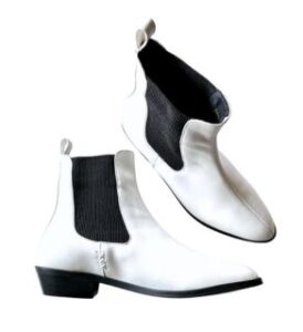 designer vegan harlow white chelsea boots presented by veganlyy.com