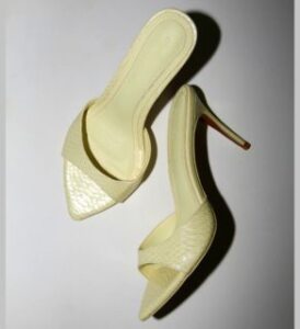 veganlyy cult of coquette Gia Butter yellow reptile women's vegan mules 80 mm open shoes