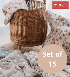 bundle of 15 nappies by veganlyy and modern cloth nappies