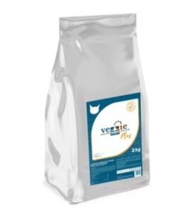 veggie animals plus a package of vegan cat dry food kibble bolsa pienso gatos presented by veganlyy pets