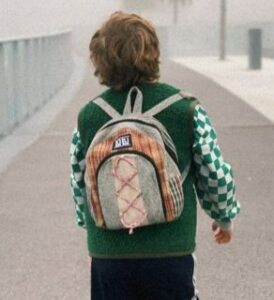 veganlyy kids backpack light green orange shop eco vegan lalu products