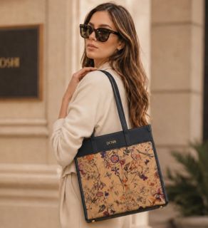 Veganlyy Doshi Portrait Floral Kraft Paper Vegan Tote Bag