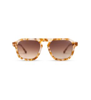 Veganlyy Dima Eyewear Cameo Square Aviator Sunglasses Brown Lens